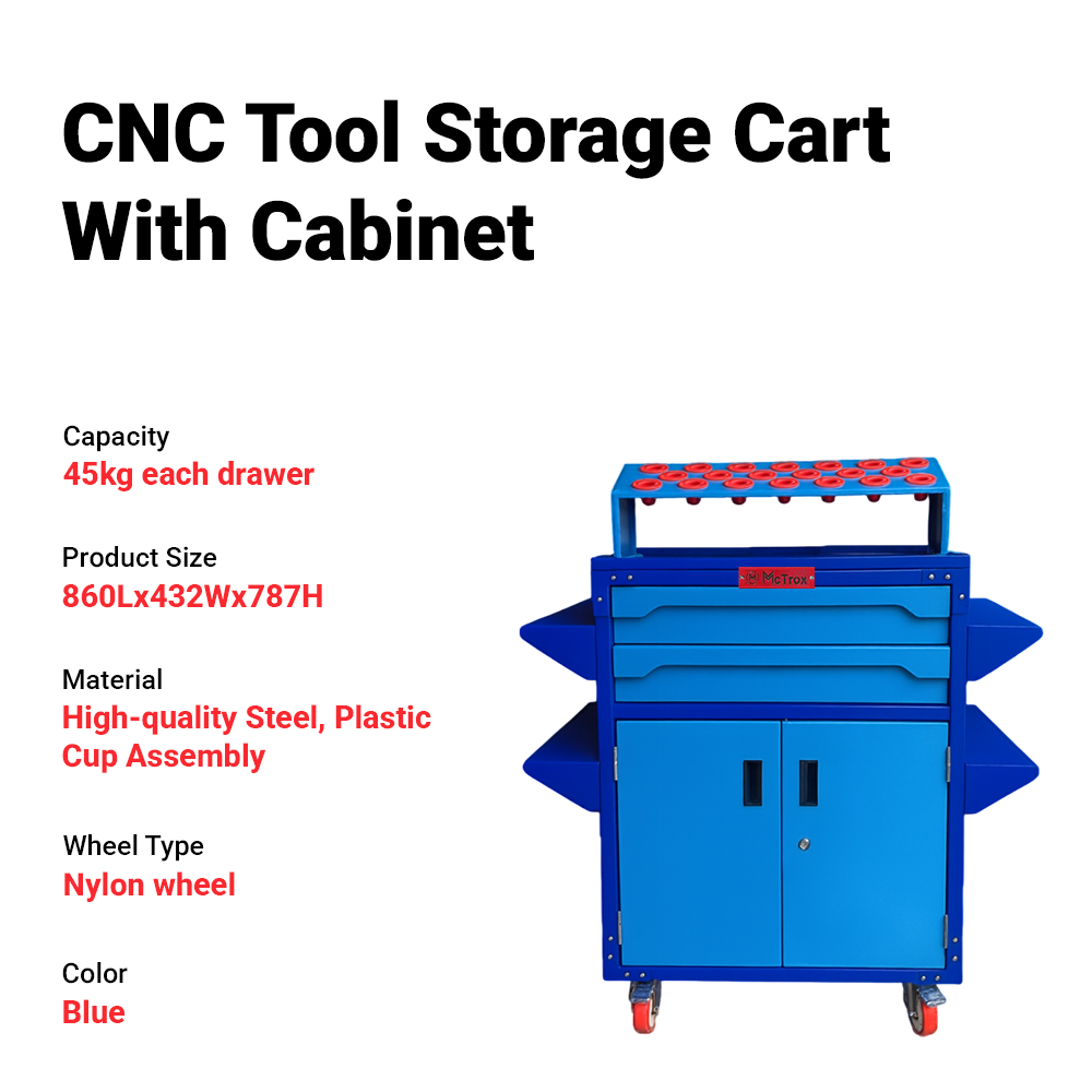 Cnc tool storage cart with cabinet 3