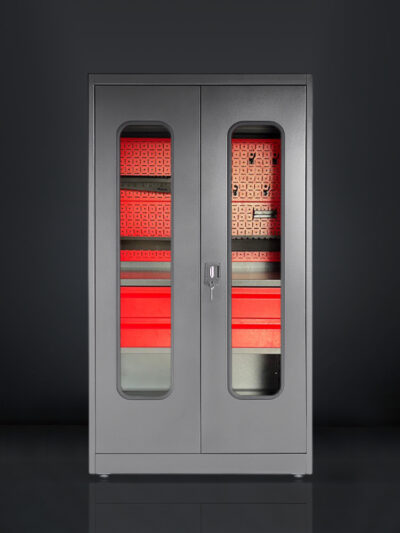 Tool storage cabinet with pegboard 1