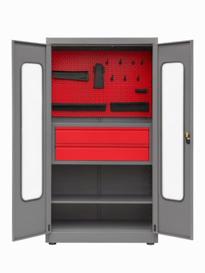 Tool storage cabinet with pegboard 2